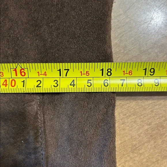 Suede Leather Chocolate Brown Blouson Full Zip Pockets Lined Jacket MP - Picture 11 of 16